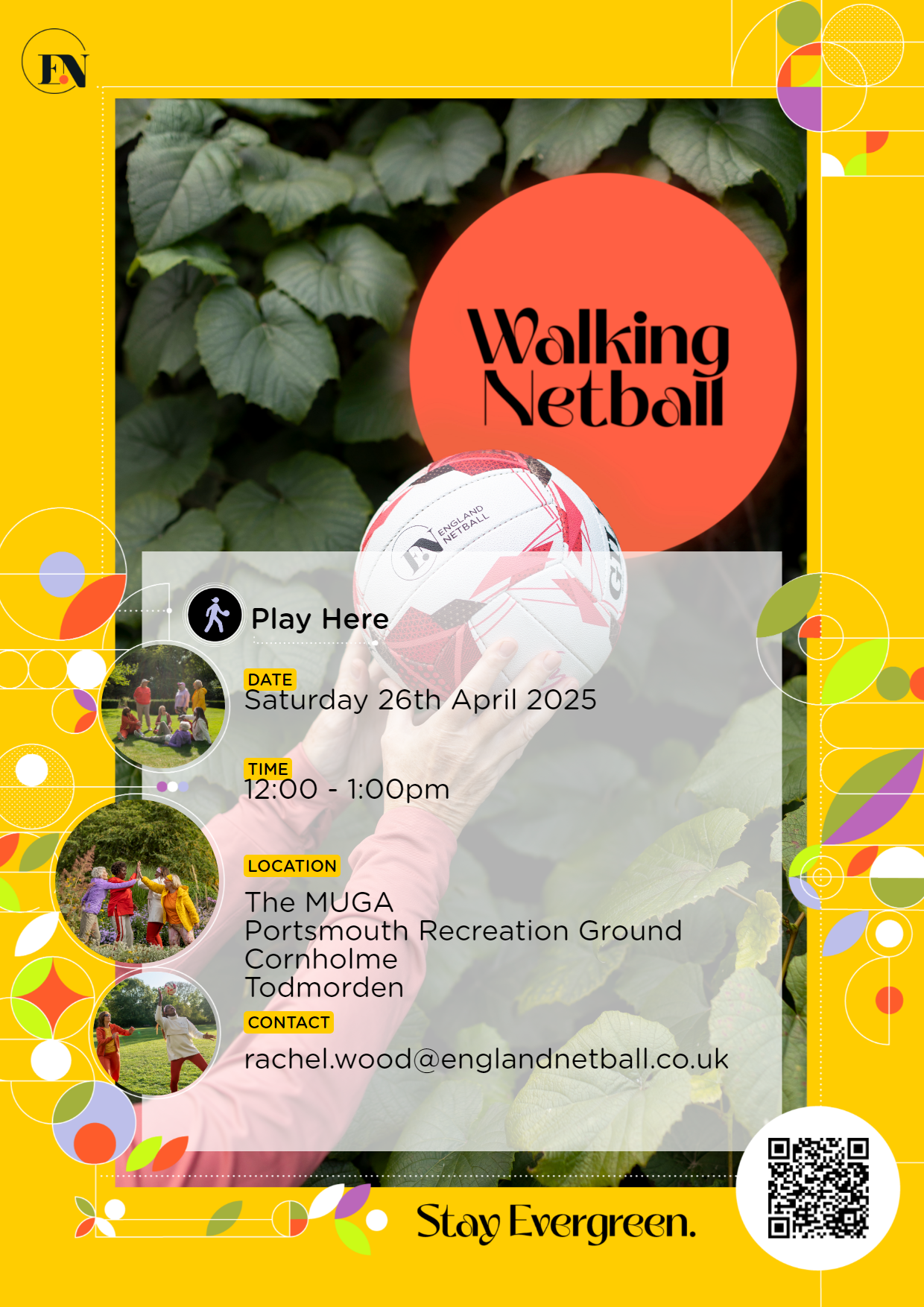 Walking Netball Poster Cornholme