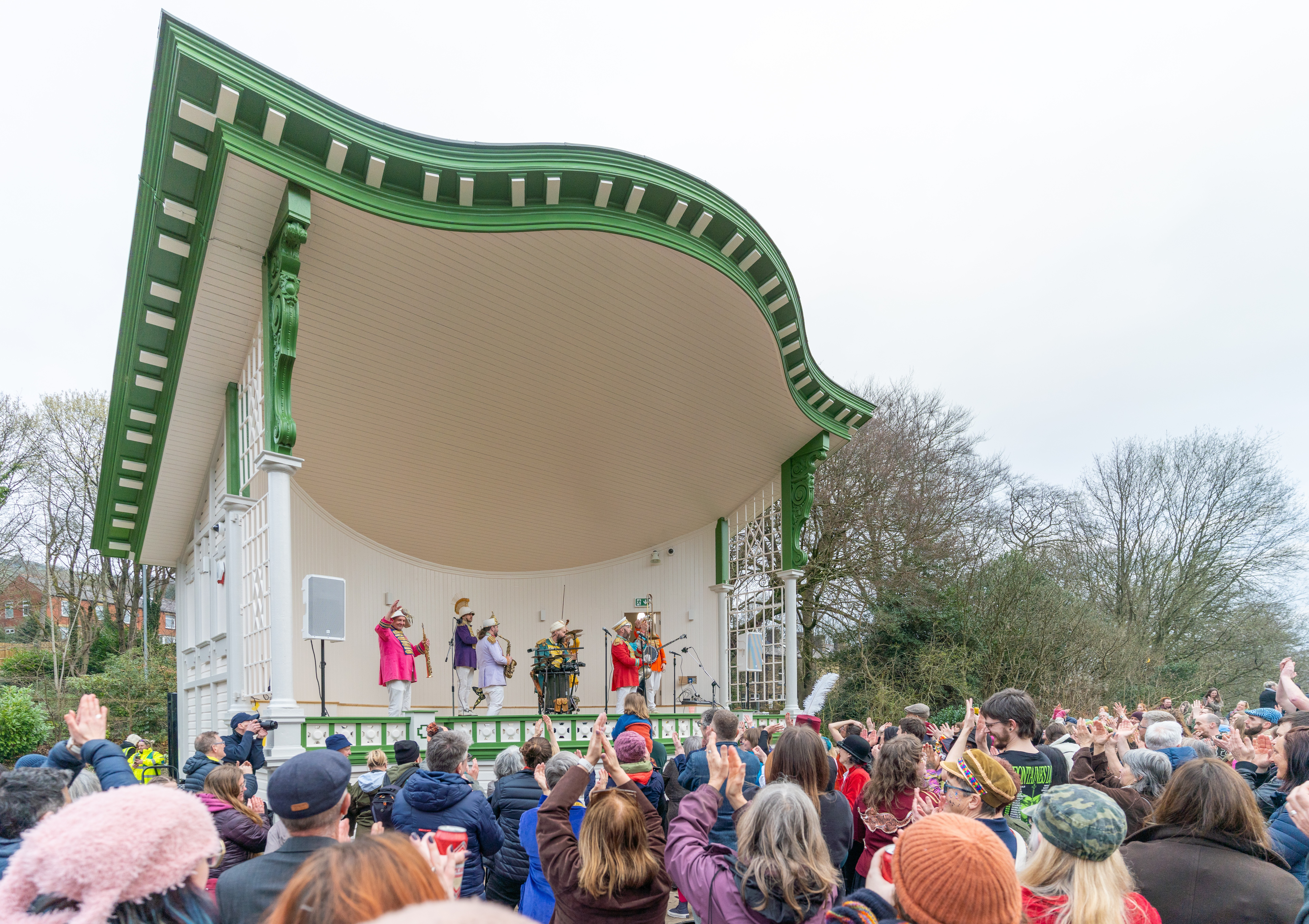 Mr Wilson's Second Liners on the Bandstand stage. Photo credit: Scott Van der Zanden Photography.