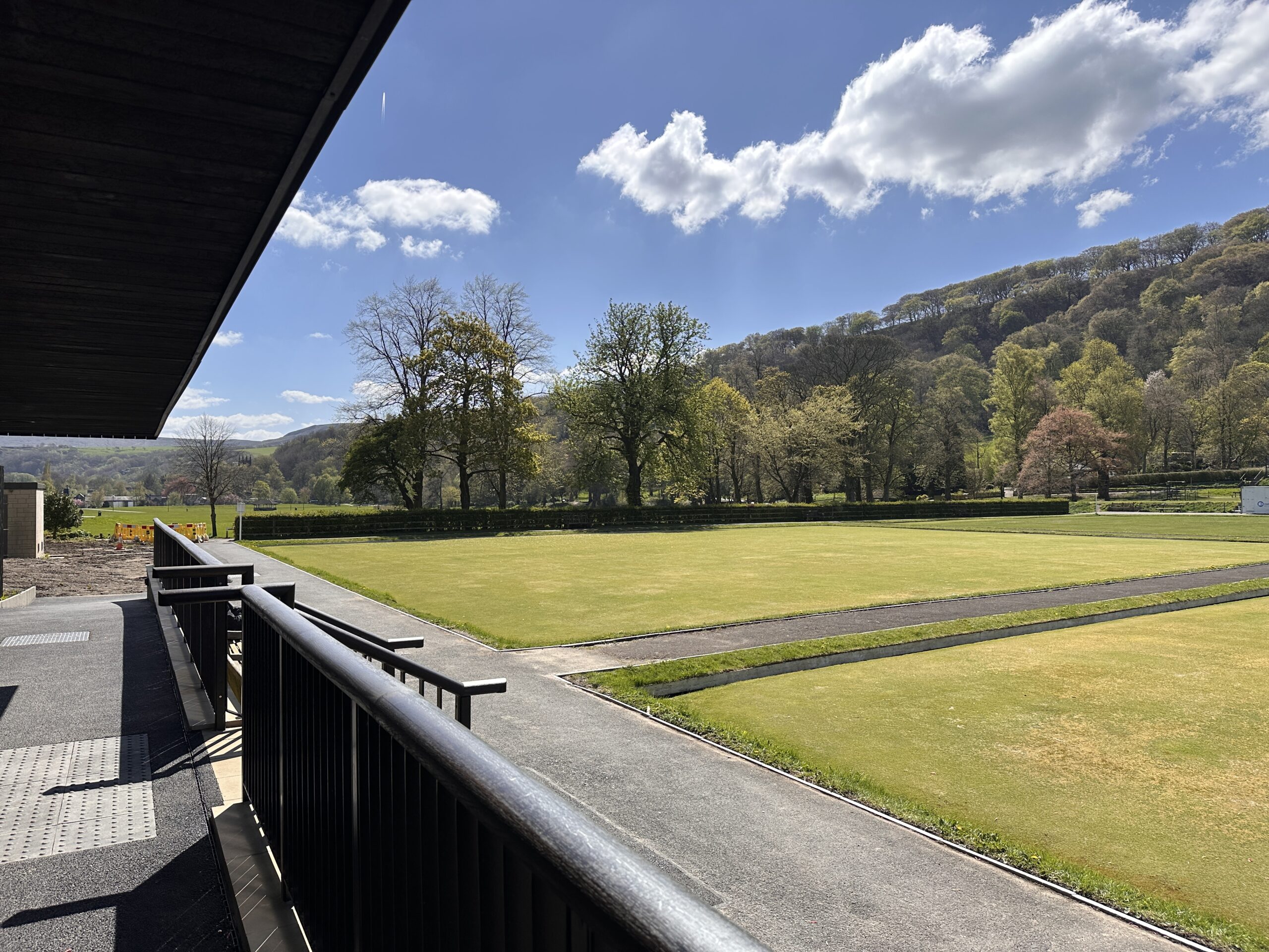 Photo of bowling greens from the pavilion